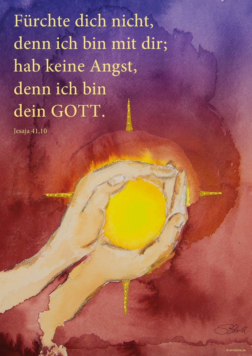 Jahreslosung 2027: „Fürchte dich nicht, denn ich bin mit dir; hab keine Angst, denn ich bin dein Gott!“ – Poster